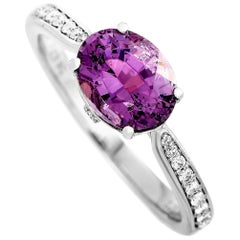 LB Exclusive Platinum 0.12 Carat Diamond and Spinel Ring