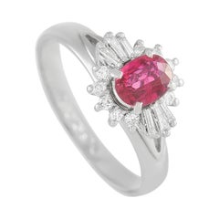 LB Exclusive Platinum 0.17 Ct Diamond and Ruby Ring LB Exclusive Platinum 0.17 Ct Diamond and Ruby Ring