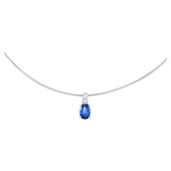 LB Exclusive Platinum 0.19 ct Diamond and Sapphire Necklace LB Exclusive Platinum 0.19 ct Diamond and Sapphire Necklace