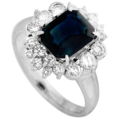 LB Exclusive Platinum 0.21 Carat Diamond and Sapphire Ring