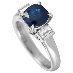 LB Exclusive Platinum 0.22 Carat Diamond and Sapphire Ring