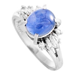 LB Exclusive Platinum 0.23 Carat Diamond and Sapphire Ring