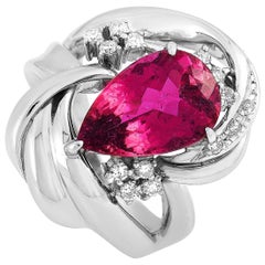 LB Exclusive Platinum 0.23 Carat Diamond and Tourmaline Ring LB Exclusive Platinum 0.23 Carat Diamond and Tourmaline Ring