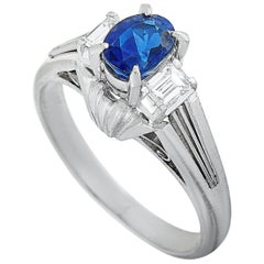 LB Exclusive Platinum 0.25 Carat Diamond and Sapphire Ring LB Exclusive Platinum 0.25 Carat Diamond and Sapphire Ring