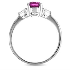 LB Exclusive Platinum 0.30 Carat Diamond and Ruby Ring