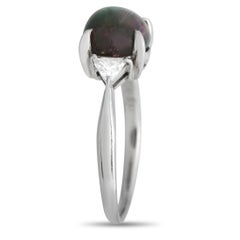 LB Exclusive Platinum 0.30ct Diamond and Cats Eye Ring MF08-101623