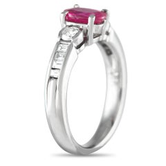 Platinum 0.30ct Diamond and Ruby Ring MF16-021324