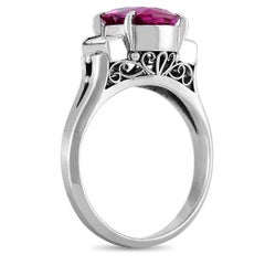 LB Exclusive Platinum 0.31 Carat Diamond and Ruby Ring