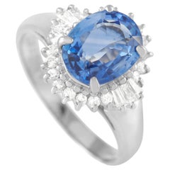 LB Exclusive Platinum 0.31 Ct Diamond and 2.46 Ct Sapphire Ring