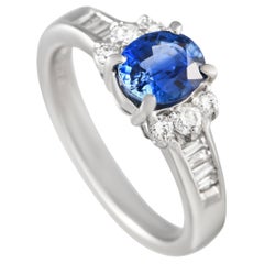 LB Exclusive Platinum 0.32ct Diamond and Sapphire Ring MF17-100523