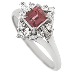LB Exclusive Platinum 0.33 Ct Diamond 0.75 ct Tourmaline Ring