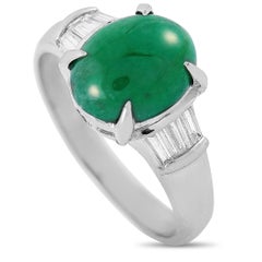 LB Exclusive Platinum 0.36 ct Diamond and Jade Ring