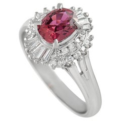 LB Exclusive Platinum 0.36 ct Diamond and Ruby Ring