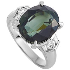 LB Exclusive Platinum 0.37 Carat Diamond and Tourmaline Ring LB Exclusive Platinum 0.37 Carat Diamond and Tourmaline Ring