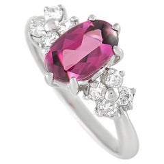 LB Exclusive Platinum 0.40 Ct Diamond and 2.24 Ct Tourmaline Ring