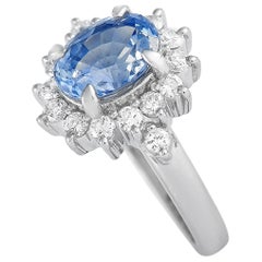 LB Exclusive Platinum 0.41 Carat Diamond and Sapphire Ring