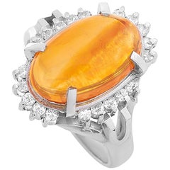 LB Exclusive Platinum 0.43 Carat Diamond and Opal Ring LB Exclusive Platinum 0.43 Carat Diamond and Opal Ring