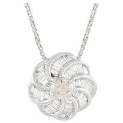 LB Exclusive Platinum 0.51 Carat Diamond Pendant Necklace