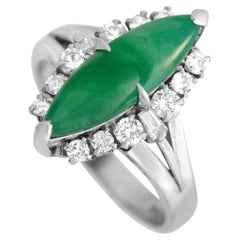 LB Exclusive Platinum 0.52 ct Diamond and Jade Ring