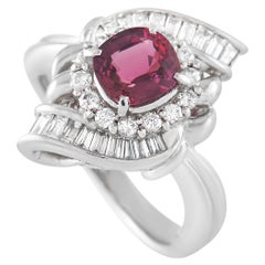 LB Exclusive Platinum 0.52 Ct Diamond and Ruby Ring LB Exclusive Platinum 0.52 Ct Diamond and Ruby Ring