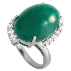 LB Exclusive Platinum 0.52ct Diamond and Emerald Ring MF02-101623