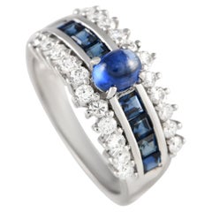 LB Exclusive Platinum 0.52ct Diamond and Sapphire Ring MF23-100523