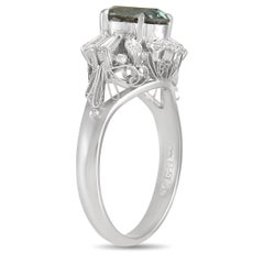 LB Exclusive Platinum 0.53 Ct Diamond and Alexandrite Ring