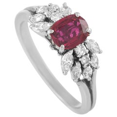 LB Exclusive Platinum 0.54 Carat Diamond and 0.72 Carat Ruby Ring LB Exclusive Platinum 0.54 Carat Diamond and 0.72 Carat Ruby Ring