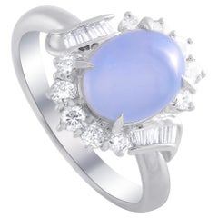LB Exclusive Platinum 0.55 Ct Diamond and Sapphire Ring LB Exclusive Platinum 0.55 Ct Diamond and Sapphire Ring