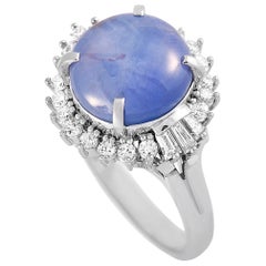 LB Exclusive Platinum 0.62 Carat Diamond and Sapphire Ring