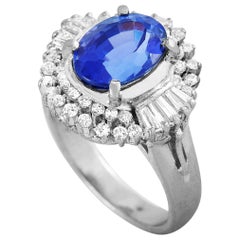 LB Exclusive Platinum 0.65 Carat Diamond and Tanzanite Ring