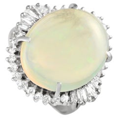 LB Exclusive Platinum 0.65ct Diamond and Opal Ring MF24-101123
