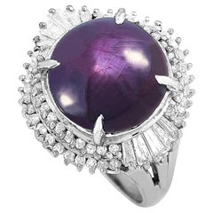 LB Exclusive Platinum 0.66 Carat Diamond and Sapphire Ring