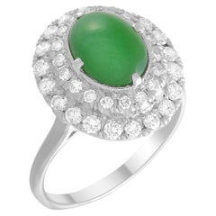 LB Exclusive Platinum 0.70 Ct Diamond and Jade Ring LB Exclusive Platinum 0.70 Ct Diamond and Jade Ring
