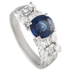 LB Exclusive Platinum 0.73ct Diamond and Sapphire Ring MF16-100523