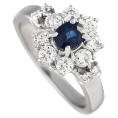 LB Exclusive Platinum 0.74ct Diamond and Sapphire Ring MF25-100523