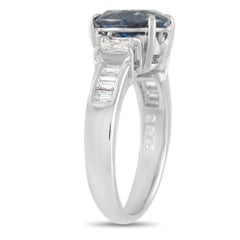 LB Exclusive Platinum 0.76 Carat Diamond and 2.76 Carat Sapphire Ring