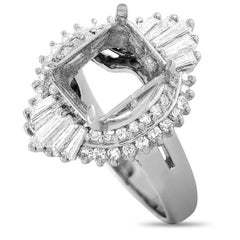LB Exclusive Platinum 0.76 ct Diamond Mounting Ring