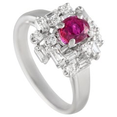 LB Exclusive Platinum 0.77ct Diamond and Ruby Ring