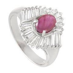 LB Exclusive Platinum 0.78 Ct Diamond and Ruby Ring LB Exclusive Platinum 0.78 Ct Diamond and Ruby Ring