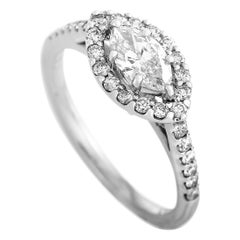 LB Exclusive Platinum 0.80 Carat Round/Marquise Diamond Ring