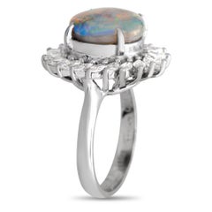 LB Exclusive Platinum 0.80ct Diamond and Opal Ring MF28-101123