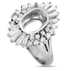 LB Exclusive Platinum 0.83 ct Diamond Mounting Ring