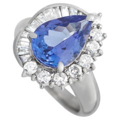 LB Exclusive Platinum 0.83ct Diamond and Tanzanite Ring MF26-101123