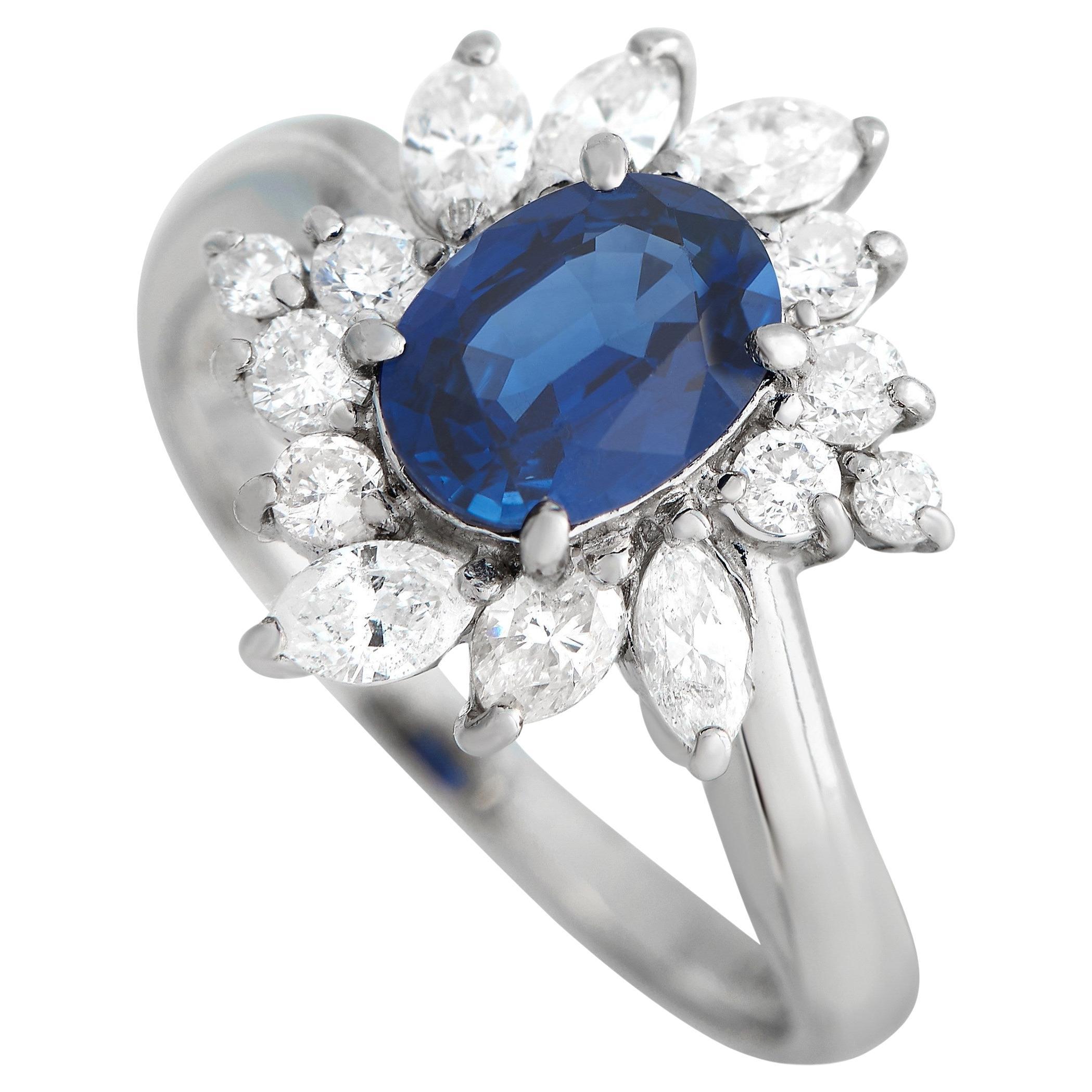 LB Exclusive Platinum 0.86 Carat Diamond and Opal Ring at 1stDibs