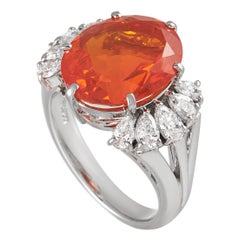 LB Exclusive Platinum 0.88 Ct Diamond and Opal Ring