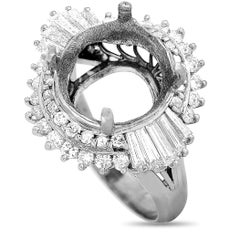 LB Exclusive Platinum 0.97 ct Diamond Mounting Ring