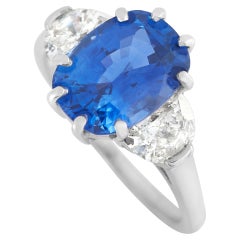 LB Exclusive Platinum 1.00 Ct Diamond and Sapphire Ring