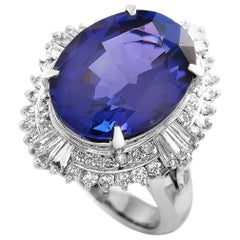 LB Exclusive Platinum 1.01 Carat Diamond and Tanzanite Ring