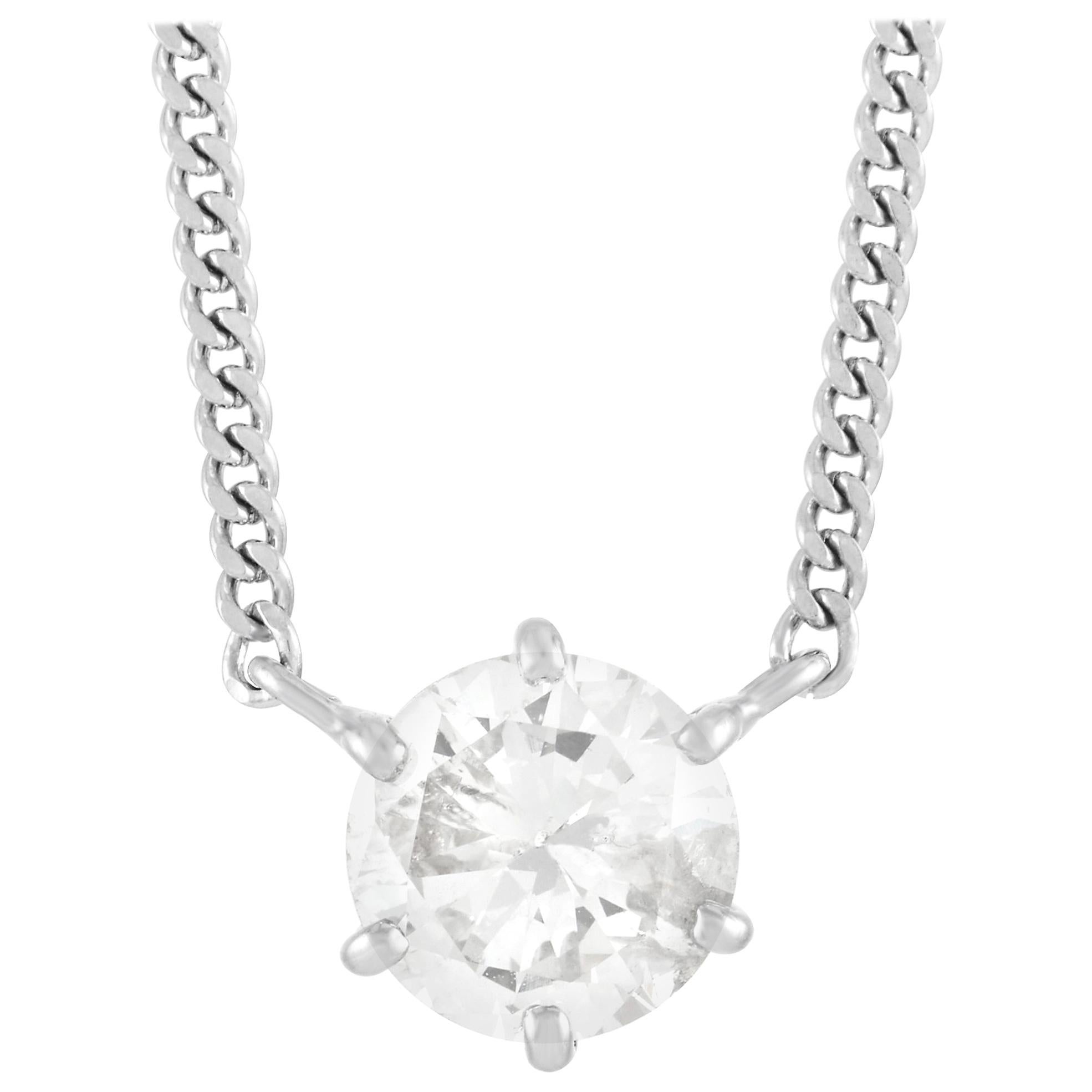 LB Exclusive Platinum 1.01 Ct Diamond Pendant Necklace